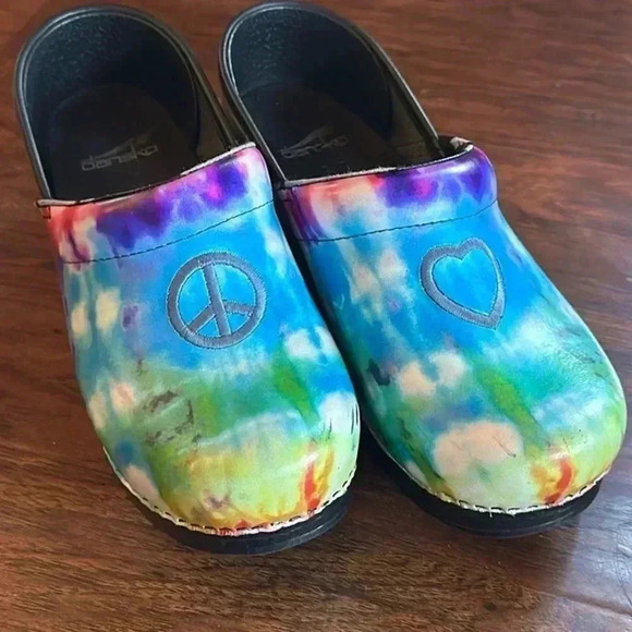 Dansko Shoes - Dansko Peace Love Tye Dye Clogs